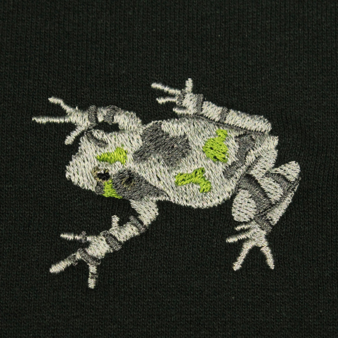 Gray Tree Frog Embroidered Crewneck
