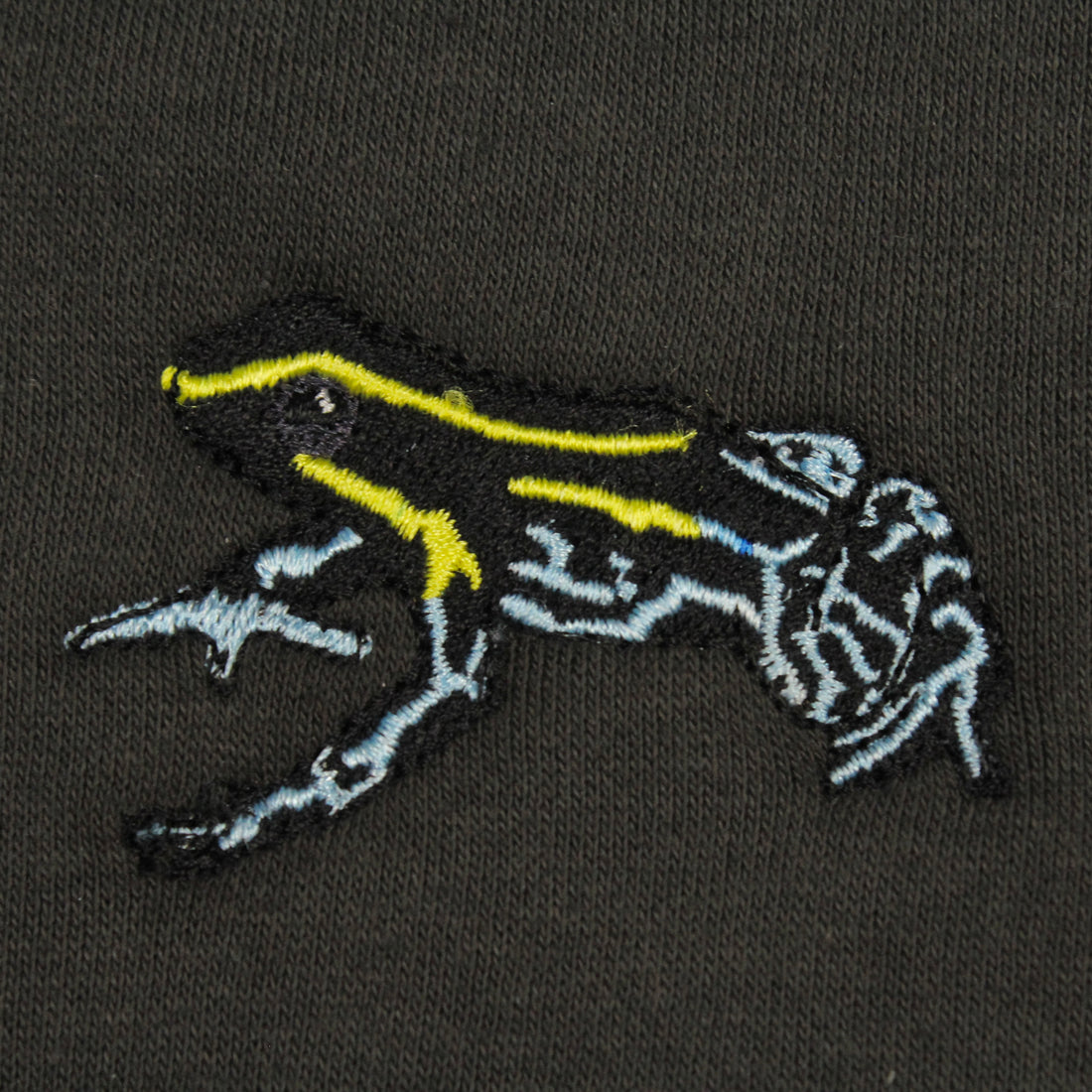 Sky-Blue Poison Frog Embroidered Hoodie