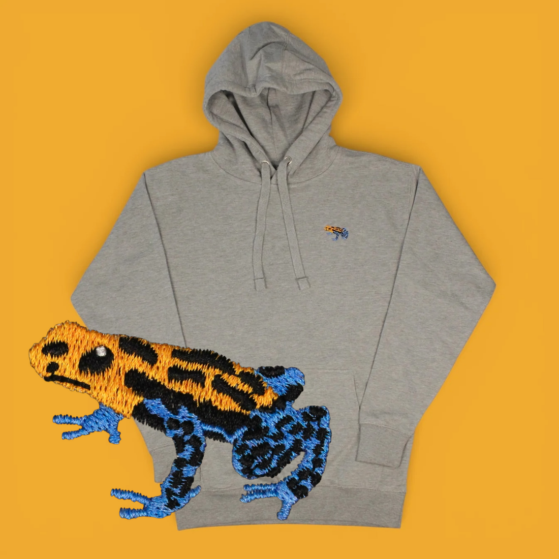 Mimic Poison Frog Embroidered Hoodie