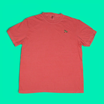 Green and Black Poison Dart Frog Embroidered T-shirt