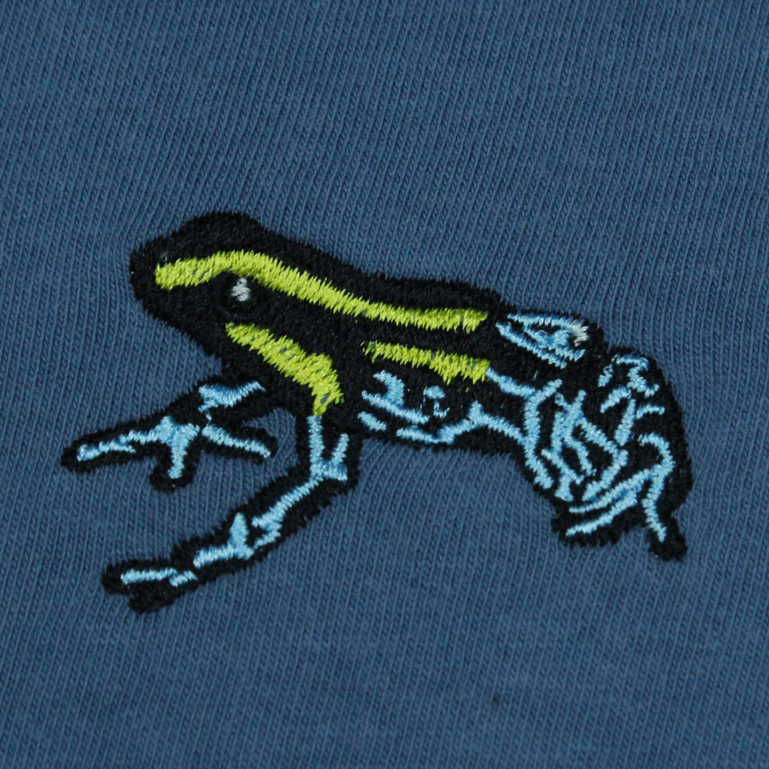 Sky Blue Poison Frog Embroidered T-shirt