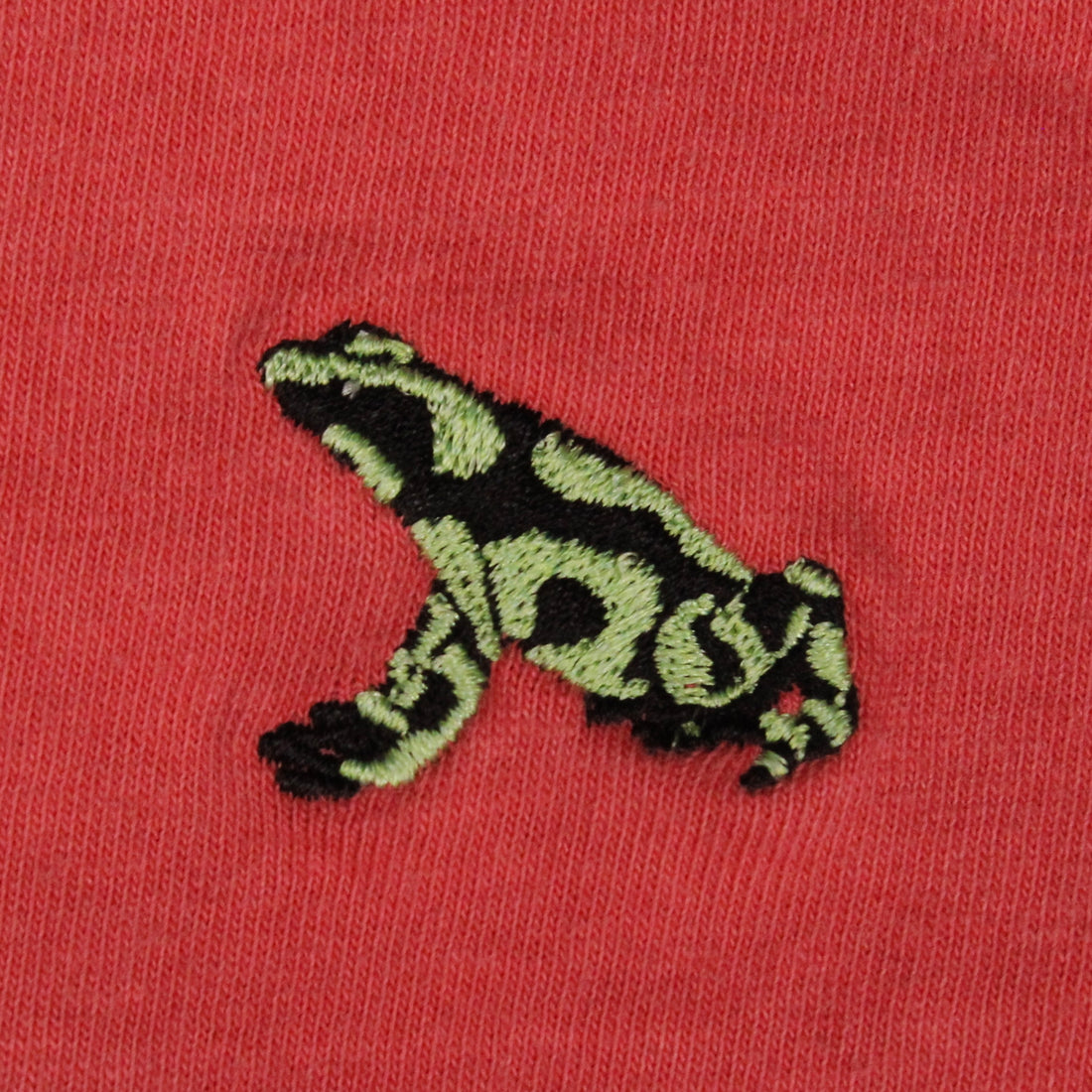 Green and Black Poison Dart Frog Embroidered T-shirt