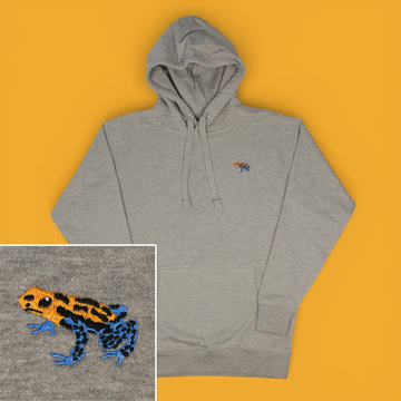 Mimic Poison Frog Embroidered Hoodie