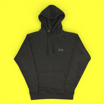 Sky-Blue Poison Frog Embroidered Hoodie