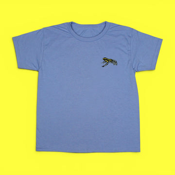 YOUTH Sky Blue Poison Frog Embroidered T-shirt