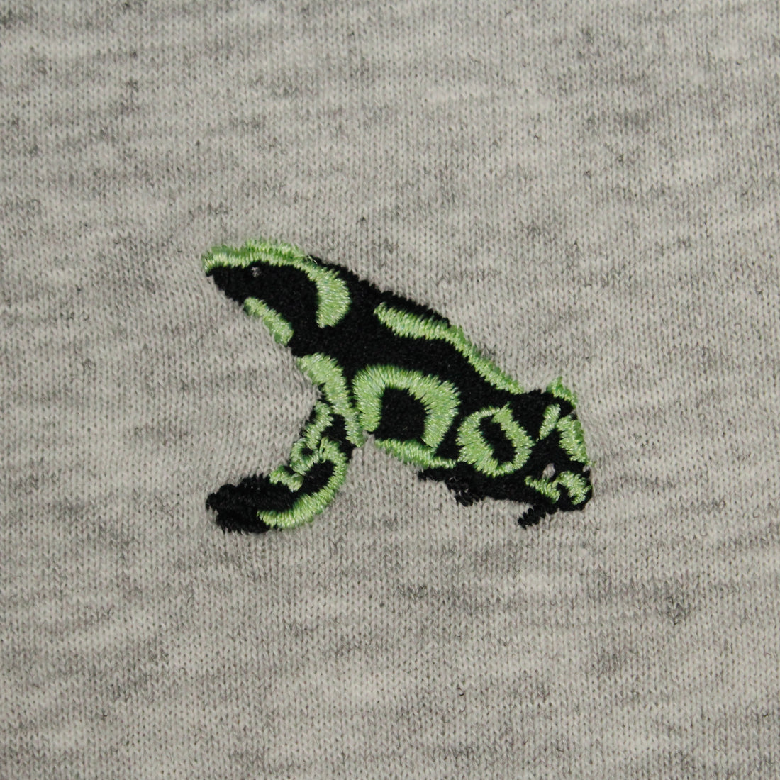 YOUTH Green and Black Poison Dart Frog Embroidered T-shirt
