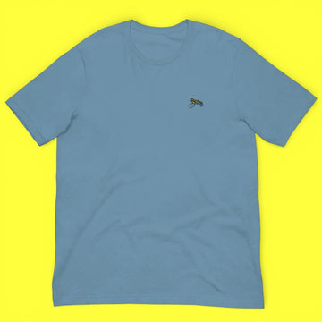 Sky-Blue Poison Frog Embroidered T-shirt