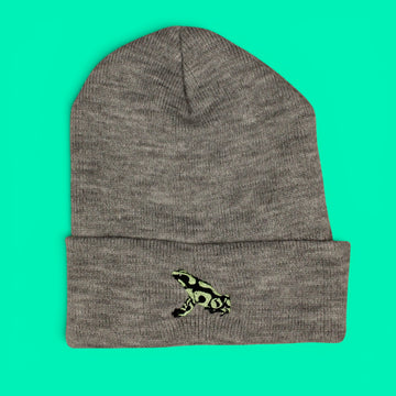 Green and Black Poison Dart Frog Beanie