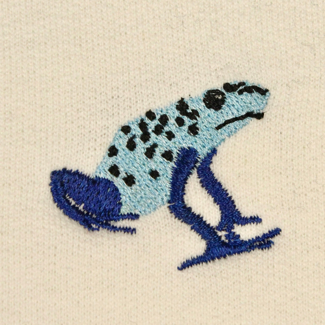 Blue Poison Dart Frog Embroidered Crewneck